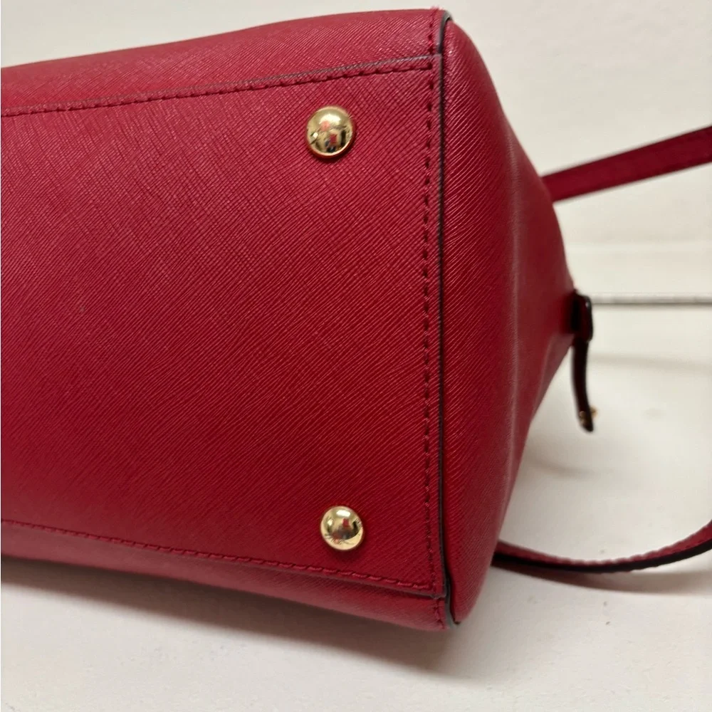 Michael Kors Red Leather Satchel - Picture 6 of 7